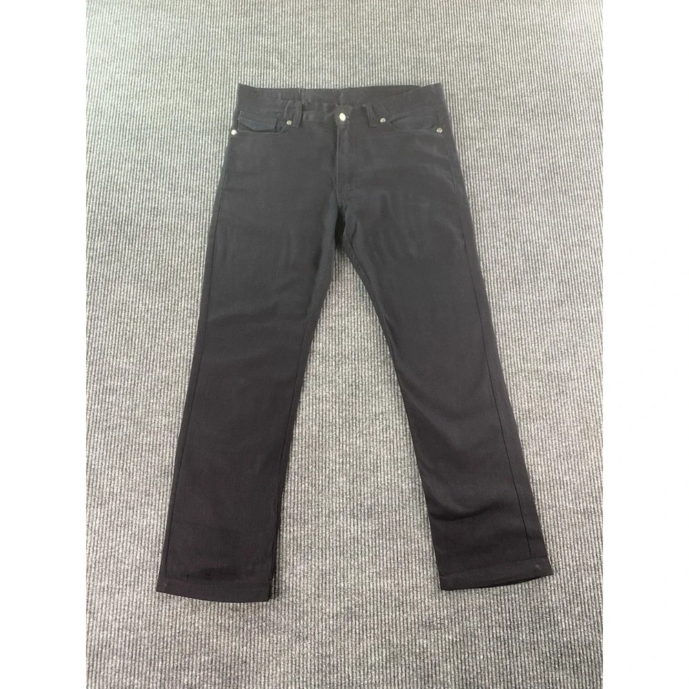 True Religion Jeans Mens 36x33 Black Denim Surf Designer Back Flap Premium USA
